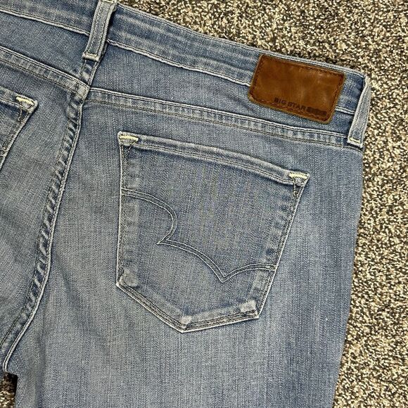 Big Star Denim - Big Star‎ Kate Mid Rise Straight Jeans Womens 31R Denim Embroidered Pockets